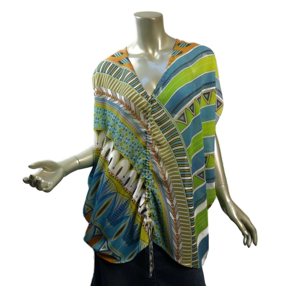 PUCCI inspired…Sheer Silk Poncho Vintage FABULOUS with white jeans 🤍